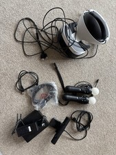 Sony PSVR V1 Bundle + 2 Move Controllers + Camera – Missing Mains Lead –Untested