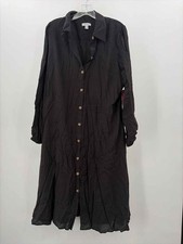 Pre-Owned Nine West Black Size XXL Shift Midi Long Sleeve Dress