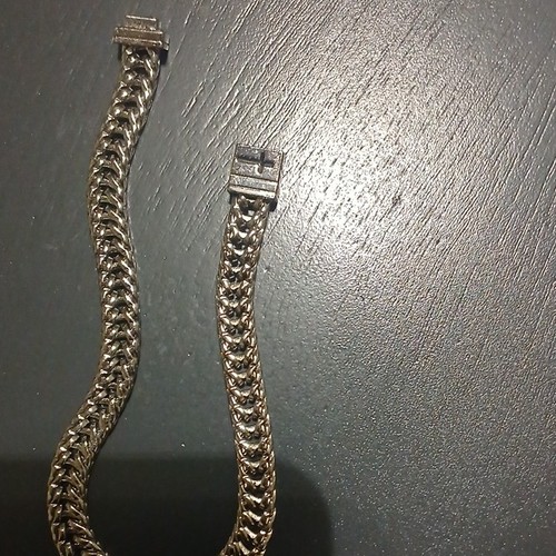 Men's Silver Tone Curb Link Chain Bracelet Metal with Box Clasp