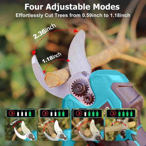 Electric Pruning Shears Brushless,  Cordless Pruner Shears with 2 Batteries 2.0A - Picture 3 of 9