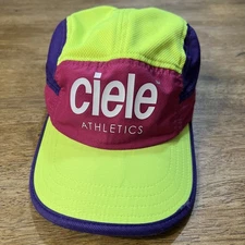 Ciele Athletics Hat Cap Strap Back Purple Yellow Running 5 Panel Coolwick Men’s