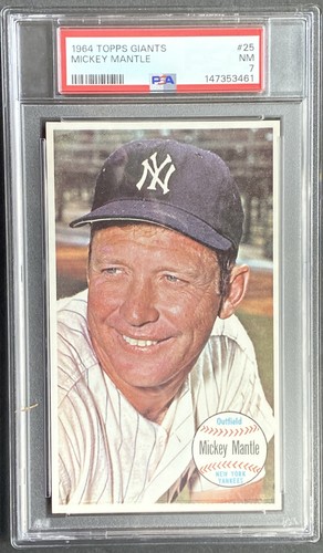 1964 TOPPS GIANTS Mickey MANTLE YANKEES HOF PSA 7  NM NEAR MINT BEAUTIFUL CARD