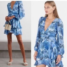 Love Shack Fancy Lincoln Silk Dress In Sapphire Size 4.