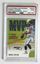 2018 Panini Contenders Russell Wilson MVP Gold /49 Seahawks PSA 9