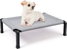 Elevated Dog Bed, Cooling Raised Pet Cot w/ Chew Proof Mesh Fabric  Steel Frame