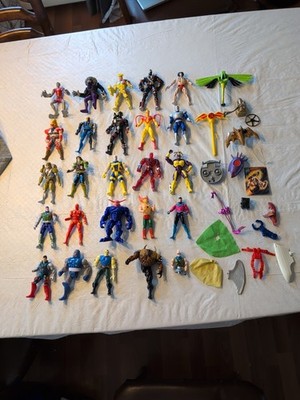 Large Lot 1990s X-Men Figures And Accessories