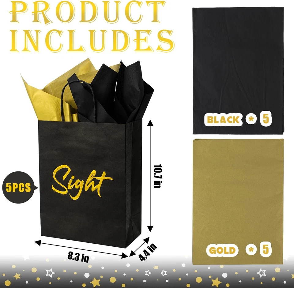 Bolsas de Regalo 5 Sentidos, Visión Olor Táctil Sabor Sonido Estampado Caliente Bolsa de Regalo con Tis Foto 3 de 4