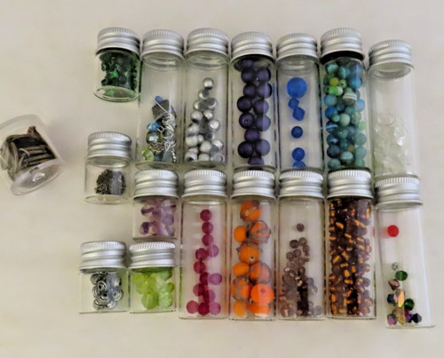 Glass Jar Bead Lot Jewelry Making Supplies Craft Seed Beads Round Mix Set D