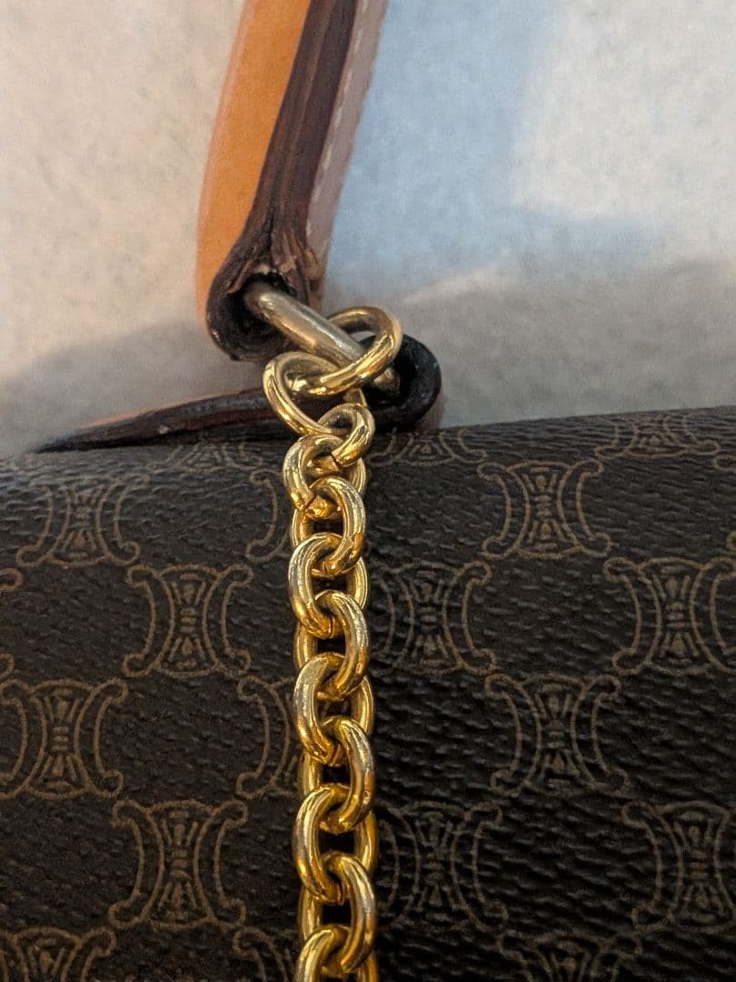 CELINE brown dot pattern tote bag - image 7