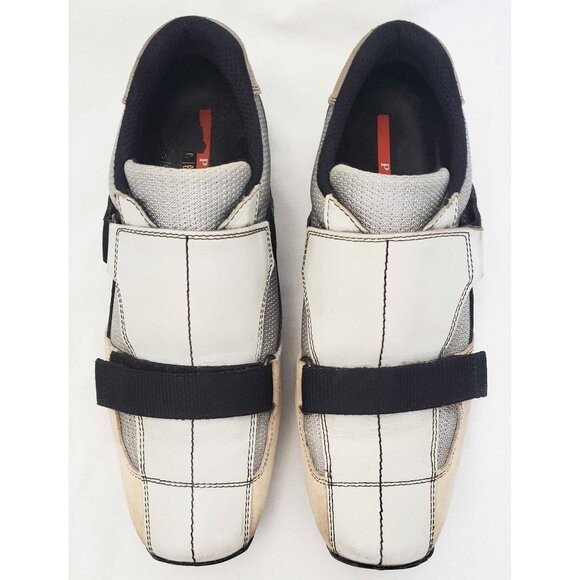 True Vintage Prada Leather/Mesh Hook & Loop Strap Sneakers Shoes