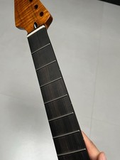AAAA Ebony Reverse headstock 22fret Roasted Maple Electric Guitar Neck Satin