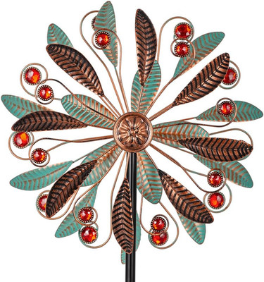 Metal Wind Spinners Outdoor, Double Wind Spinner with 5 Stable Stake, Kinetic Sp