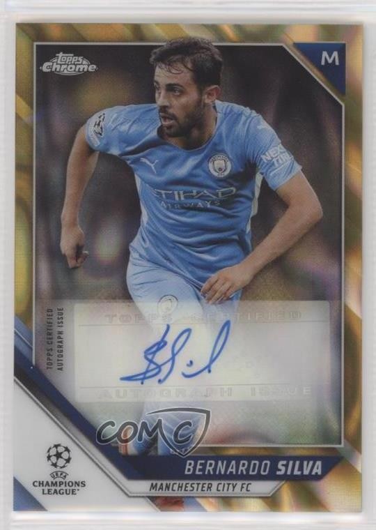 2021-22 Topps Chrome UCL Gold Lava Refractor Bernardo Silva #CA-SI Auto