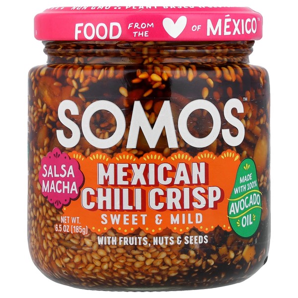 Salsa Macha, chile mexicano crujiente, dulce y suave, 6,5 oz (185 g)