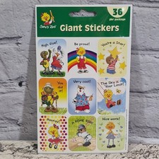 Vintage Eureka Suzy's Zoo Encouragement Stickers 4 Sheets 36 Giant Stickers MIP