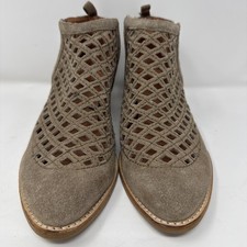 JEFFREY CAMPBELL Size 9.5 Taupe Women Suede Leather Taggart Cut-Out Booties