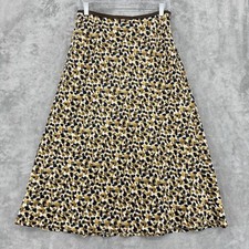 Vintage Talbots Skirt Womens 8 Silk Blend Animal Print Midi Statement Office Zip