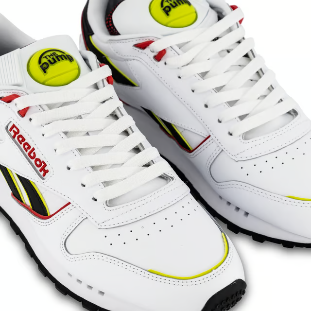 Size 9.5 - Reebok Classic Leather Pump White Acid Yellow for sale