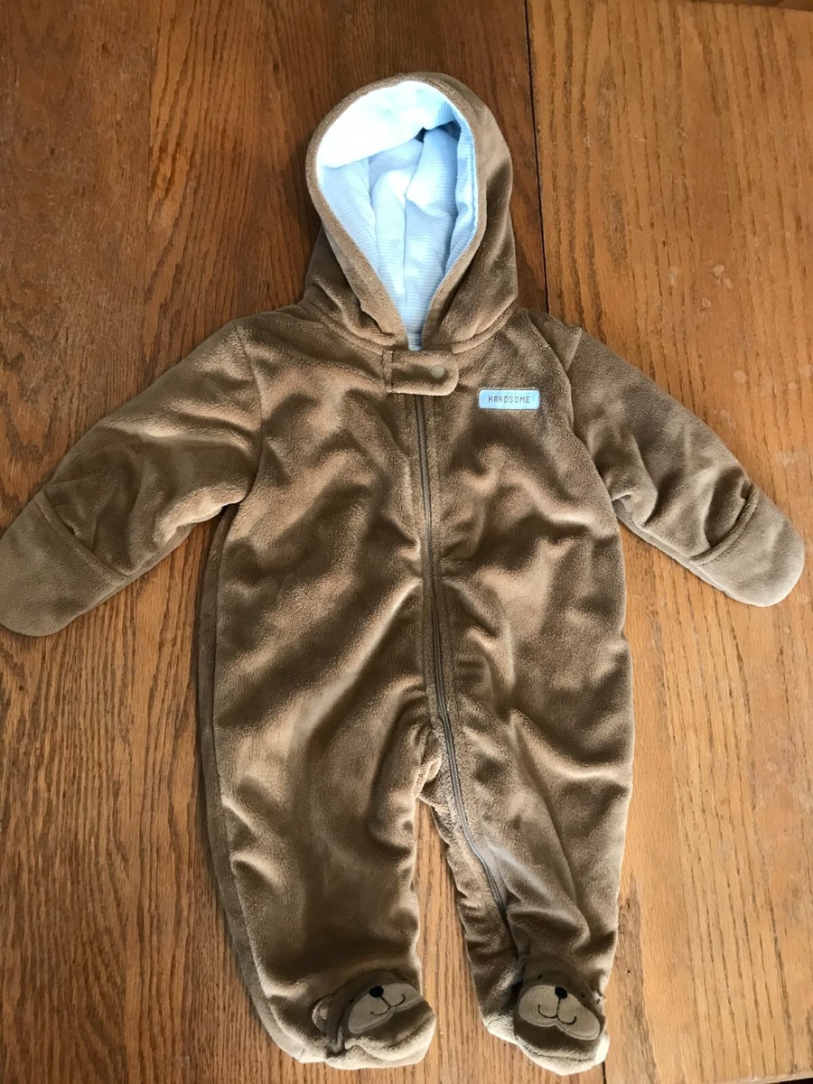 Baby Boy 0-3 M Soft Fleece Cold Weather Suit Child of Mine Carters