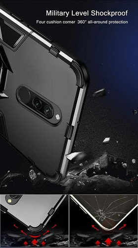case for Xiaomi Redmi Note 8 Rugged Shockproof + Plus Screen protector Kickstand - Picture 2 of 7