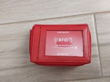 Paul Walter Red Palm 2 Section Accordian Wallet with RFID.  Size 3x4.5x1.5
