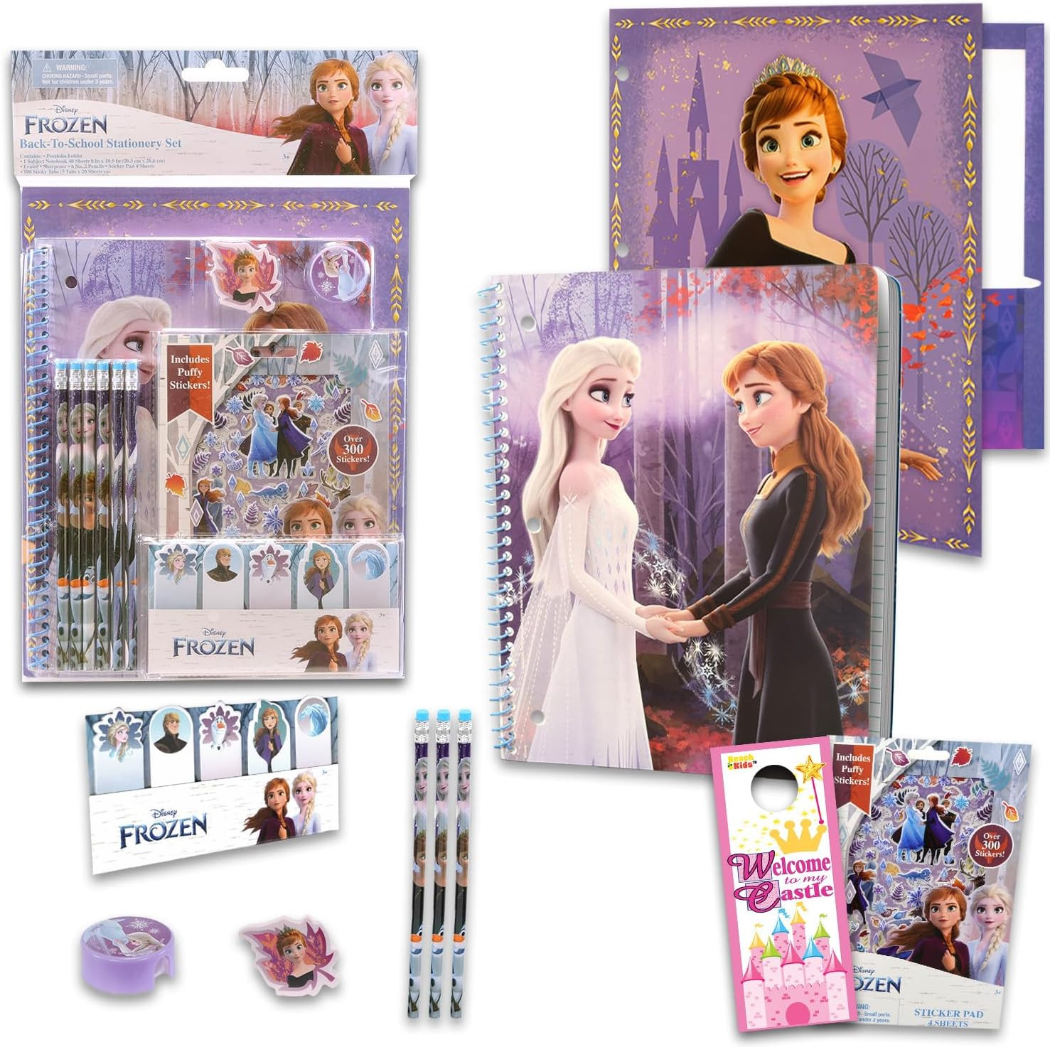 Frozen 2 Kids School Supplies Set with Pencil Case, Pencils, Notebook - 11 Pcs