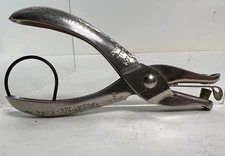 Vintage McGill M.P CO GEM Round Paper Hole Punch Original Patent Holder USA