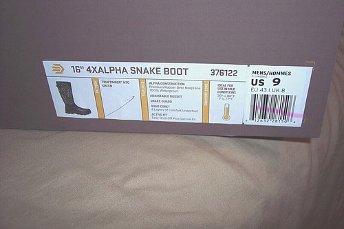 Mens 9 Snake Proof Boots Snake Boots LaCrosse 4x Alpha Waterproof Snake Boots - Picture 11 of 12