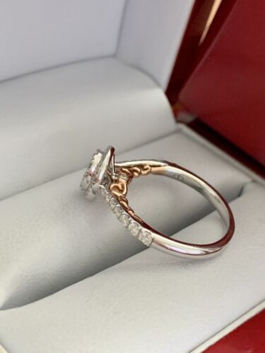 Anello di fidanzamento Alone Oro Bianco 14K G/VS Naturale 1.06CT Design Diamante Rotondo NUOVO - Foto 5 di 16