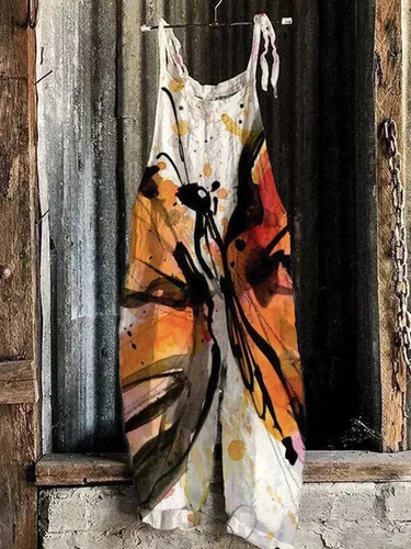 Mono holgado boho de mujer talla grande mono verano retro peto pantalones harén DE - Imagen 65 de 73