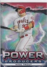 MIKE TROUT REFRACTOR Bowman's Best POWER PRODUCERS Baseball Card ANGELS MINT!