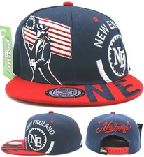 New England New Leader Monster Minuteman Patriots Blue Red Era Snapback Hat Cap