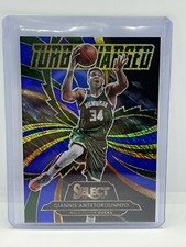 2020-21 Select Giannis Antetokounmpo Turbocharged Blue Shimmer Insert Card