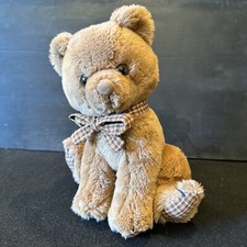 Dakin Teddy Bear 10" Plush Stuffed Animal Realistic Toy 1984 Brown Plaid Feet