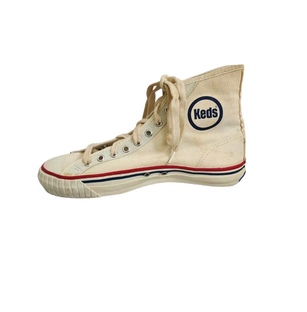 Vintage 50-60s Keds Hightop White Canvas Sneakers Basketball Vintage 50-60s Keds Hightop White Canvas Sneakers Basketball