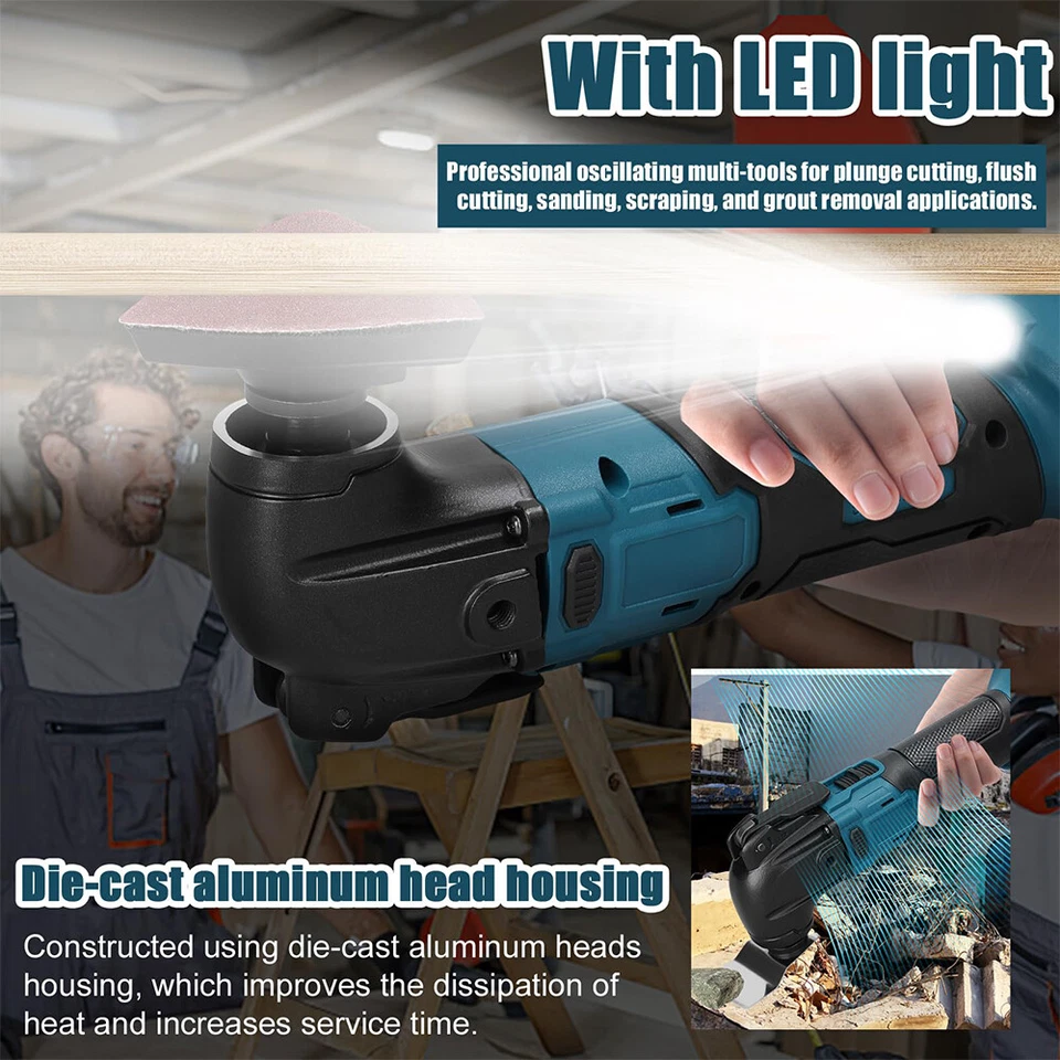 Für 18V Makita Akku Multifunktionswerkzeug Oszillierende Schleifgerät Multi-Tool - Bild 4 von 4