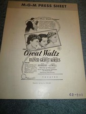 THE GREAT WALTZ(R-47)LUISE RAINER ORIGINAL PRESSBOOK+