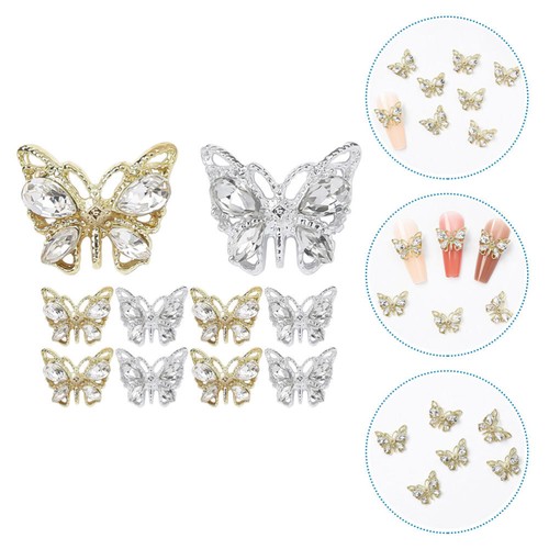 Set of 4 Nail Jewelry Drill Butterfly Decorations Small Charms for Nails - Picture 2 of 11