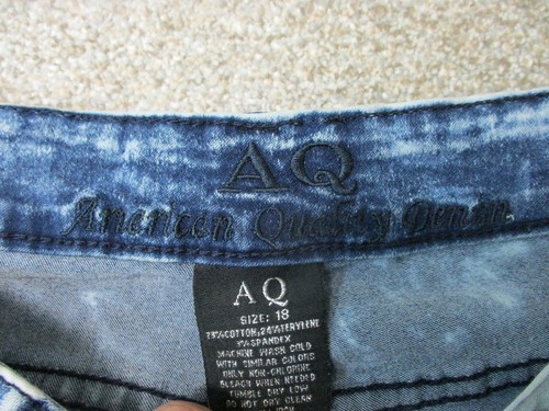 AQ American Quality Jeans 18 Girls Youth Size Blue Denim Scid Wash Tapered Teens - Picture 8 of 12