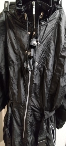 Downhill Racer Vintage 80's 90's Snow Ski Snowsuit Jumpsuit Belted Hood Size S - Picture 4 of 16