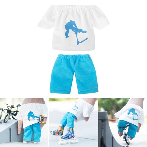 Mini Finger Scooter Costume Small Finger Skateboard with Pants & Tshirt Clothes - Picture 7 of 12