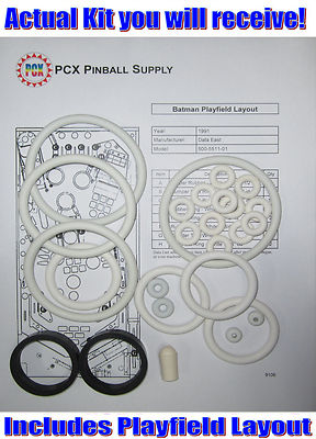 Kit D'élastiques Pour Flipper (Flipper) BATMAN DATA EAST - Jeu De Rechange Pour Machine à Sous Pinball
