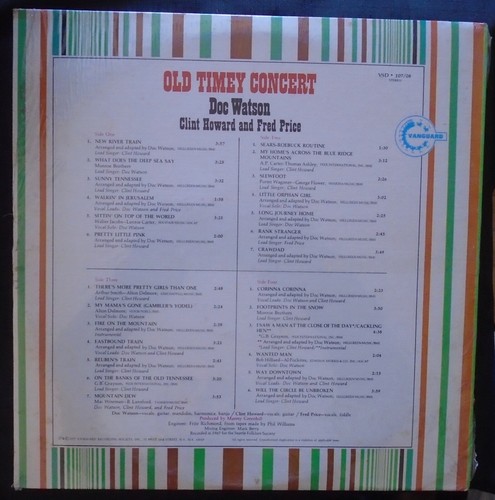 DOC WATSON, CLINT HOWARD & FRED PRICE, Old Timey Concert USA New Sealed 2LP - 第 2/2 張圖片