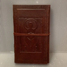 Vtg Leather Journal Notebook Diary, Hand Embossed, Writing Sketching, Gift ~ NEW