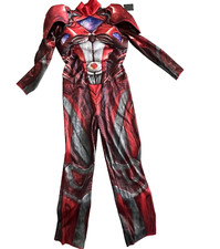 2017 Power Rangers Costume Youth 4-6 Red Ranger Padded Muscles 1 Piece Cosplay