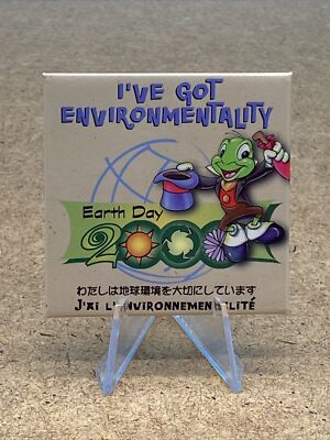 JIMINY CRICKET Disney 2000 EARTH DAY Ive Got Environmentality Pin Button