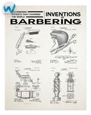 Friseurausrüstung Patent Kunst Poster - Barber Shop Wanddeko - 18x24 oder 24x36