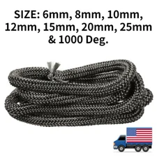 Fiberglass Wood Stove Rope Gasket Graphite High Temp Tape Fire Door Seal US