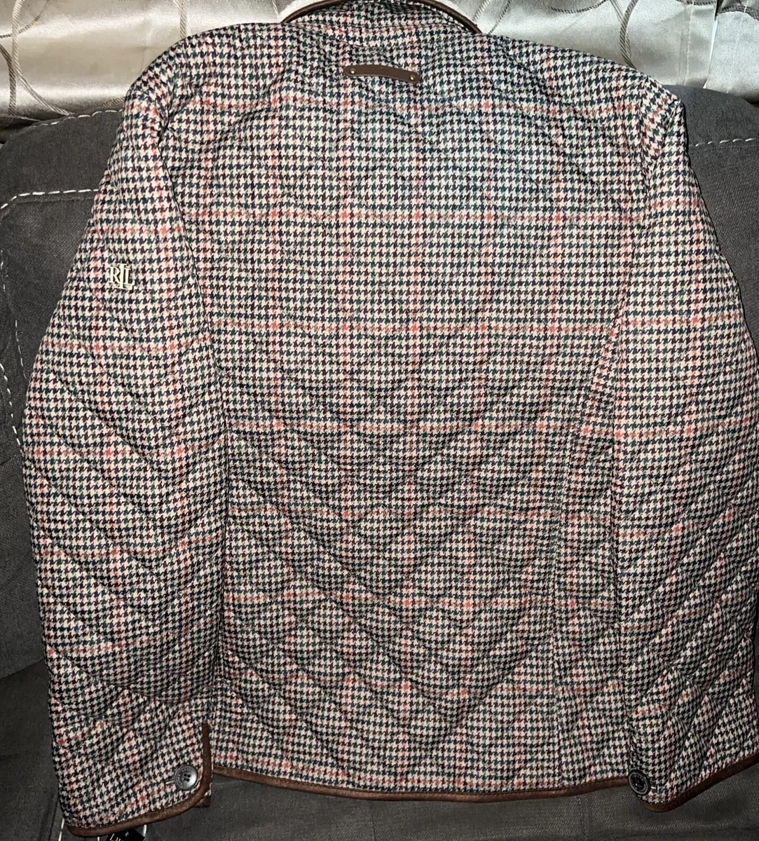 Lauren ralph lauren quilted shop houndstooth jacket