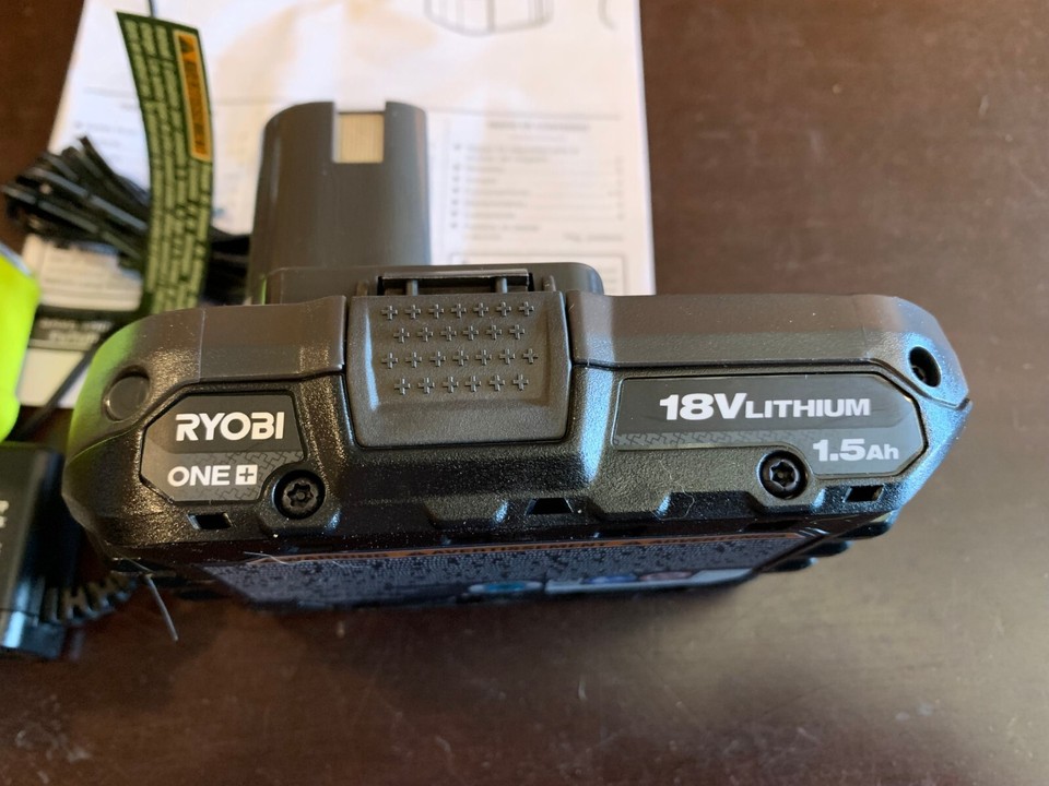 RYOBI 18V BATTERY 1.5Ah & CHARGER (compact) P119 / PBP002, NEW! open ...